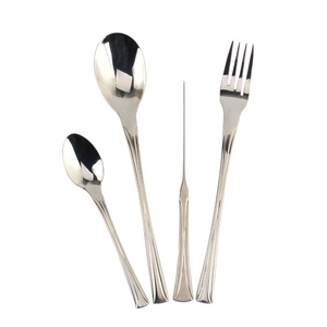 Comprend Fourchettes Cuillères Couteaux, Ensemble de couverts polis miroir, Ensemble de couverts en argent lavable au lave-vaisselle - Product Image 1