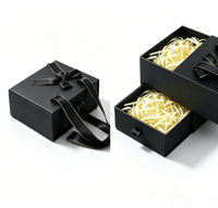 Boîte à tiroir personnalisée avec ruban en satin, boîte rigide pour flacon de parfum, cosmétiques, contenants de voyage, emballage cadeau pour mariage