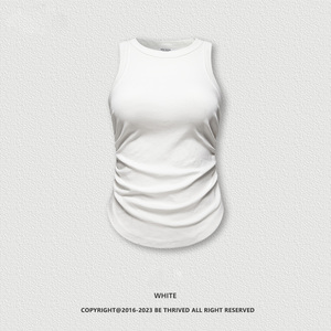เสื้อกล้ามออกกำลังกายสำหรับผู้หญิงแบบสปอร์ต  รัดรูป  ไร้แขน  ทรง Racerback  ผ้าถักริบ  รับผลิตตามสั่งพร้อมปักโลโก้  เป็นมิตรต่อสิ่งแวดล้อม  ขายส่ง - Product Image 5