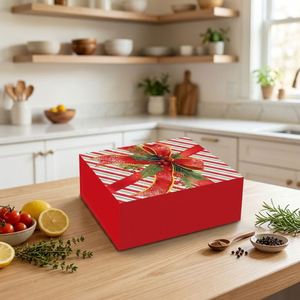 Oversized Foldable <b>Christmas</b> <b>Box</b> Red Rigid Gift <b>Box</b> Shiny Gold Dot Hot Stamping MIYIN Brand MY-ZDH Model Recyclable Paper Handle - Product Image 3