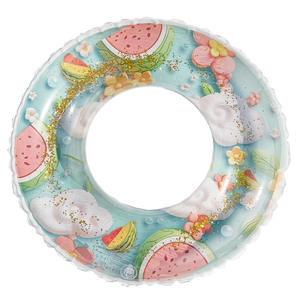Flotador Inflable de Piscina con Lentejuelas de Frutas Coloridas para Niños, Anillo de Natación de Fresa y Sandía para Uso de Padres e Hijos - Product Image 4