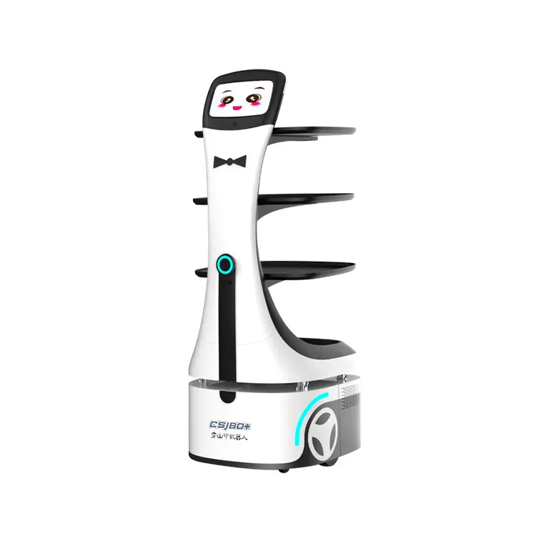 Artificial Restaurant Service Powered Intelligent Ai Smart Panda Food Delivery Service Robot Display