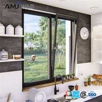 Ventanas Residenciales con Aislamiento Acústico y Energético AMJ NFRC para Hoteles y Villas, Ventanas Abatibles de Aluminio con Rotura de Puente Térmico