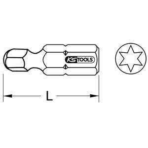 KS TOOLS 1/4 "Bit Torx avec extrémité sphérique, 25mm, T10 - Product Image 2