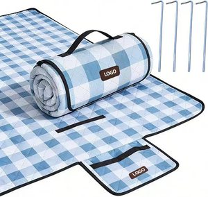 Breathable Lightweight Waterproof Sand-proof Polyester Square Family Picnic <b>Blanket</b> for Children Pets Easy Carry All - Product Image 3