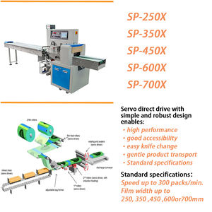 Mesin pembungkus aliran bantal makanan otomatis penuh cocok untuk irisan keju stik udang - Product Image 3