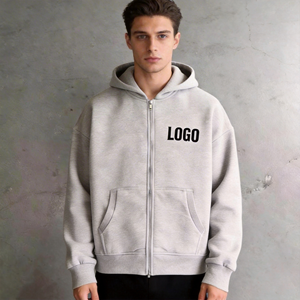 Sudadera con Capucha Unisex 2026, Nueva, con Cierre, Tejida, 100% Algodón Ecológico, Color Sólido, Informal, con Logotipo Personalizado, Tallas Grandes, Primavera, USA - Product Image 1