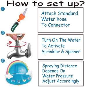 Piscina per bambini Rainbow splash pool con baldacchino piscina per irrigatori da 40 pollici per bambini 1-3 anni - Product Image 4