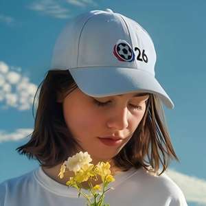 Custom <b>Hand</b> Embroidered Dobby Sporty Baseball Cap for International Football Event Fans Adjustable Snapback Hat - Product Image 5