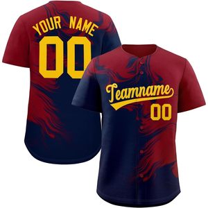 Maillot de baseball personnalisé, sublimé, anti-humidité, unisexe, pour adulte, avec nom d'équipe, 00, uniforme sportif à boutons - Product Image 1