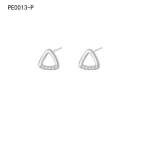ต่างหูแฟชั่นประดับเซอร์โคเนียสตั๊ด PE0013 สำหรับผู้หญิงเครื่องประดับคุณภาพสูง - Product Image 1