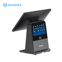 Scangle Smart Caisse enregistreuse à écran tactile de 14.1 pouces et terminal de point de vente avec écran client de 7 pouces pour restaurant