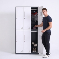Armoire scolaire moderne en acier à 6 portes, casier de vestiaire métallique pour salle de sport, armoire de rangement durable pour appartement et atelier
