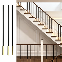 Balustrade d'escalier en fer forgé creux rond de 5/8''*44'' au design moderne pour la maison, l'hôtel, le balcon, l'appartement
