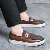 Mocassins Homme Grande Taille pour l'Exportation, Nouveauté 2025 – Chaussures en Cuir Décontractées et Habillées Style Coréen Tendance Britannique à Enfiler