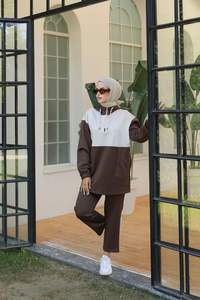 New Top Best Selling Plus Size Casual 2pcs Sets Arabic Supplier Long Sleeve Ladies <b>Islamic</b> <b>Clothing</b> Tracksuit Muslim Women - Product Image 3
