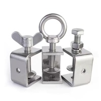 Collier de serrage en acier inoxydable en forme de U, en forme de C, pour tuyau carré, avec anneau de levage torsadé à la main pour support personnalisé (OEM)