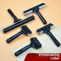 Rouleau en caoutchouc Tuohua à cadre plastique, 10/6 cm, antidérapant, à pousser, pour impression d'encre, modèle LP-60