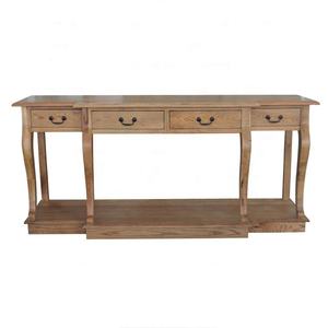 โต๊ะคอนโซลทรงยาวแคบสไตล์เรโทร รุ่น HL515 บรูคลิน ฝรั่งเศส ลักซ์ชัวรี่ ฟาร์มเฮาส์ รัสติก ทำจากไม้เนื้อแข็งรีไซเคิล พร้อมลิ้นชัก - Product Image 1