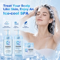 -3 °   Sampo Pendingin Centella Mint Pembersih Mendalam Menyegarkan Melembutkan Menenangkan untuk Semua Jenis Rambut Set Perawatan Rambut Label Pribadi