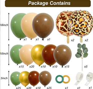 Kit de Décorations d'Anniversaire pour Garçons et Enfants : <span class=keywords><strong>Arche</strong></span> de Ballons et Guirlande Thème Forêt Tropicale Vert Sauge - Product Image 4