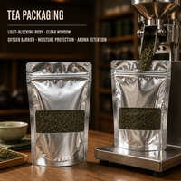 Sachet Doypack en aluminium laminé haute barrière, qualité alimentaire, anti-humidité, refermable, pour thé, vente en gros