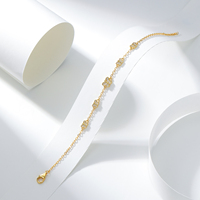 Pulsera de Cadena con Mariposas de Diseño Silver City, Chapada en Oro de 18K, Plata de Ley 925, Circonita Cúbica AAAAA, Estilo Lindo para Fiesta