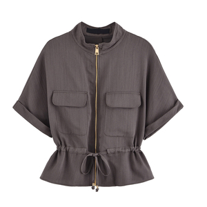 Conjunto de Camisa y Pantalones Safari Personalizados para <span class=keywords><strong>Mujer</strong></span>, Conjunto de Dos Piezas OEM Personalizado, Venta al Por Mayor para Boutique de la UE/EE. UU., Conjunto de Dos Piezas para Oficina y Trabajo - Product Image 2