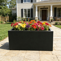 Jardinière rectangulaire en acier inoxydable, pot de fleurs moderne pour balcon, conteneur pour plantes d'extérieur et d'intérieur