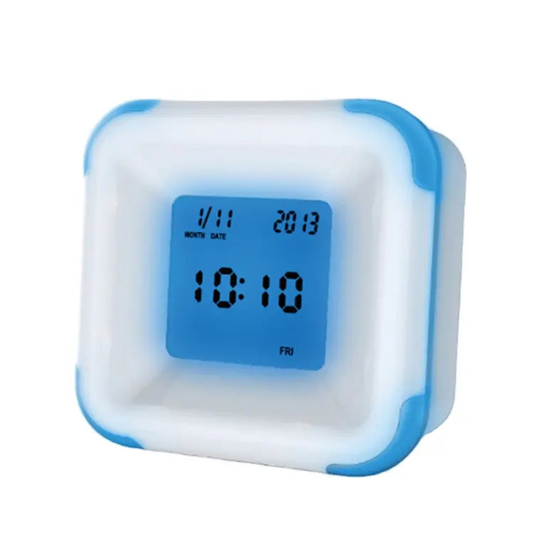 Mini renk değiştirme danışma masa saati dijital alarmlı saat saat için çocuklar