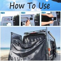 Rideau de Douche pour Porte Arrière, pour VR/Bagages/Caravanes/Camping-cars |   Pare-soleil magnétique à 4 aimants en tissu Oxford 420D à motif uni