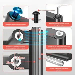 قطب معدني من الفولاذ 37-65 بوصة مع قوس متأرجح قابل للطي 90 درجة قابل للطي مثبت على الحائط - Product Image 2
