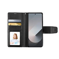 Casing Dompet Hanman Kulit Mewah untuk iPhone 18 Fold, Casing Kulit TPU dengan Slot Foto untuk Samsung Z Fold 8 Z Flip 8