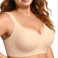 Soutiens-gorge sans fil personnalisables en gelée pour femmes, à bonnets pleins, push-up, sans coutures, respirants, couvrance totale, sans armatures, grandes tailles, type T-shirt