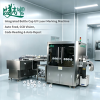 Machine de gravure laser UV pour bouchons de bouteilles avec alimentation automatique, inspection CCD, lecture de codes et système de rejet automatique intégré