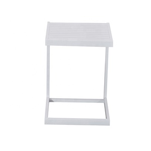 <strong>White</strong> Composite Small Patio Furniture Outdoor Garden Aluminum Coffee <strong>Side</strong> <strong>Table</strong> on Sale - Product Image 4