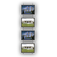 Emlak ajansı A1/A2/A3/A4 LED lambalı Poster kristal çerçeveli ışık kutusu penceresi ekran
