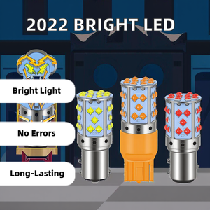 หลอดไฟ LED สัญญาณไฟเลี้ยวรถยนต์ สว่างพิเศษ 12-24v 1156 1157 7440 7443 T20 Ba15s Bau15s Canbus ป้องกันไฟแจ้งเตือนความผิดพลาด 3030 35smd - Product Image 2