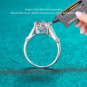 Bague éternelle <span class=keywords><strong>en</strong></span> argent sterling 925 avec moissanite taille ovale <span class=keywords><strong>solitaire</strong></span> 3 carats AZ594-J pour femmes - Product Image 3