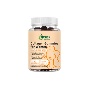 Prix de gros Gummies de biotine et collagène pour la croissance des cheveux raides chez la femme, avec Sodium, pour une peau éclatante et des ongles forts - Product Image 1