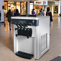 Distributeur automatique de crème glacée molle de table à 3 saveurs en acier inoxydable à vendre/Machine de fabrication de crème glacée 28L avec pré-refroidissement