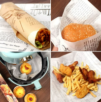Papier sulfurisé en silicone double face antiadhésif, résistant aux hautes températures, compatible four, absorbant l'huile, pour friteuse à air