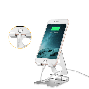 Customizable Manufacturer Wholesale Portable Metal Mobile Stand Phone Holder <strong>Sturdy</strong> Dual Folding Desk Phone Holder <strong>Tablet</strong> Stand
