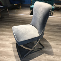 Chaises en métal argenté pour salle à manger, chaises pour événements, chaises de restaurant modernes en velours, chaise de salle à manger noire de luxe