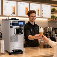 Zachte ijsmachine voor hotelkeuken, enkelvoudige kop, elektrisch, commercieel, voor op het aanrecht