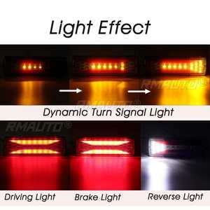 2 luces traseras LED impermeables para camión, remolque, caravana, UTE, ATV, con función de guía de flujo, direccional, freno, marcha atrás y antiniebla - Product Image 6