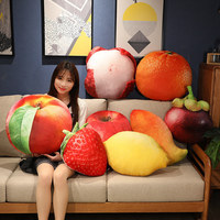 Nouvelle Peluche Fruitée de Simulation, Adorable Coussin Décoratif Mangue/Fraise/Pastèque, Coussin de Simulation Fruitée Adorable