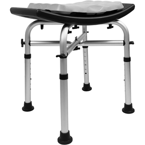 Padded Shower <b>Stool</b> (150 kg), <b>Bathroom</b> Chair Bench for Seniors Black KMINA K30009 - Product Image 3