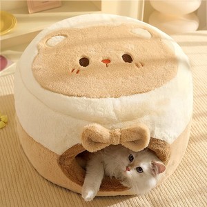 Nido para dormir para gatos cálido de invierno y escondite para perros Patrón sólido Cama universal para gatos de las cuatro estaciones Nido DE SEGURIDAD cerrado - Product Image 2