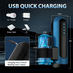 Waterproof <b>Vacuum</b> <b>Pump</b> Thrusting Rotating Sucking Automatic Male Masturbation Cup with Handle Sex Toys - Product Image 3